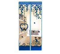 Magnet Mosquito Net Hands-Free Curtains Tulle Window Door Screen,No More Mosquitoes or Insects (Blue car)