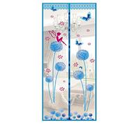 Magnet Mosquito Net Hands-Free Curtains Tulle Window Door Screen,No More Mosquitoes or Insects (Blue Dandelion)