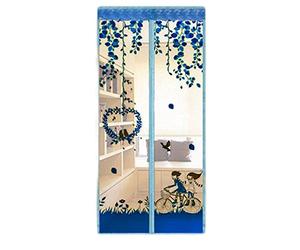 Magnet Mosquito Net Hands-Free Curtains Tulle Window Door Screen,No More Mosquitoes or Insects (Blue car)