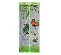 Magnet Mosquito Net Hands-Free Curtains Tulle Window Door Screen,No More Mosquitoes or Insects (Green owl)
