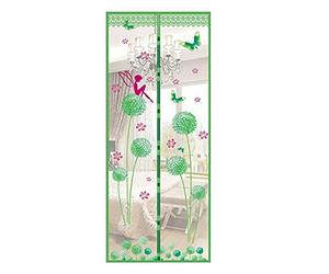 Magnet Mosquito Net Hands-Free Curtains Tulle Window Door Screen,No More Mosquitoes or Insects (Green Dandelion)