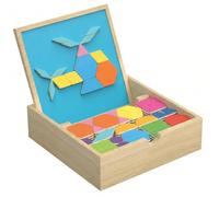 Magnet Puzzles, Magnetic Tangrams, 108 Way & 30 Scene Magnetic Puzzle Focus & Thinking Fun Wooden Toddler Montessori Toys for Boys, Girls 3-12 Years