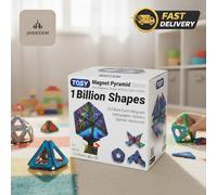 Magnet Pyramid Stone: Transformative STEM Toy - 12 Pcs, 243 Magnets, Holographic
