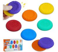 Magnet Sensory Stone Fidget Toys for Adult - 6 Pack Silicone Fidget Circle Magnetic Slider for Autism, Anxiety & ADHD, Calming Tools for Adults Office Desk Travel Classroom Must Haves, Gifts