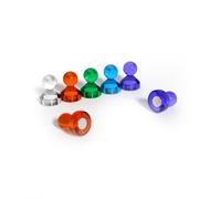 Magnet Store 11mm Coloured Acrylic Whiteboard Push Pin Magnets N35 - Strong Rare Earth Magnets (2.02KG Pull) for Office, Home & Classroom Use (10)