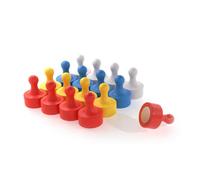 Magnet Store 12mm Coloured Polypropylene Office Whiteboard Push Pin Magnets N35 (0.99Kg Pull) - 500 Magnet(S)