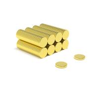 Magnet Store 12mm X 2mm Neodymium Disc Magnet Gold Plated N52 (1.9Kg Pull) - 50 Magnet(S)