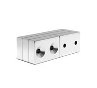 Magnet Store 30mm X 20mm X 8mm X (5mm X 5mm Countersunk Holes) Neodymium Block Magnets N42 (16.13Kg Pull) - 100 Magnet(S)