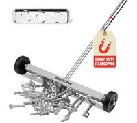 Magnet Sweeper Magnetic Nail Roller: 17-Inch Heavy Duty Magnet Nail Pickup Rolling Tool with Telescoping Adjustable Handle 8.8-Pound Capacity Ideal for Workshop Garage Yard Construction Cleanup