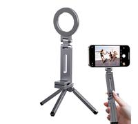 Magnet Tripod - 9.84 Inches Mini Folding Stand for Stable Support, Adjustable Rotation with Phone Holder Function, Portable Mount for Smartphone Gym Office Home, Silver Color, Compact Pack
