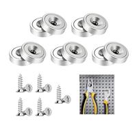 Magnet with Screws, 10 Pack Neodymium Magnets 26 LB Force 20 x 7 mm with Countersunk Hole, Pot Extra Strong Magnets Neodymium Round Magnet for Wall Tools Rack