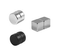 Magnetastico | Glass magnetic board magnets neodymium N52 | Strong magnet for magnetic boards | Set for glass magnetboards & magnetic walls | 6x cube, disc & colored office magnets