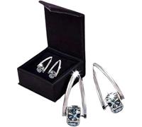 MagneTherapy Germanium Earrings, Advanced Magnetic Women, Lymphatics Drainages Earring, Exquisite Appearance, for Everyday Use (Black)