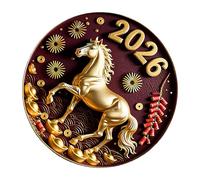 Magneti da Frigorifero - 2026 Adesivo Magnetico 2D Cavallo Con Campanella | Calamite Decorative Cinesi per Porta Armadietto Parete - Cucina Ufficio Soggiorno Lavagna Cassettiera