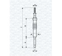 Magneti Marelli Glow Plug 062900034304 - Fits KIA Sportage II 2.0 CRDI 4WD / Rondo III 2.0