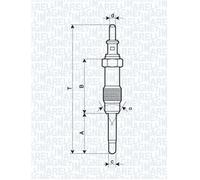 Glow plug Metal glow plug 062900046304 MAGNETI MARELLI for HYUNDAI MERCEDES-BENZ
