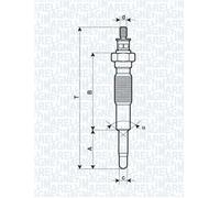 Glow plug Metal glow plug 062900063304 MAGNETI MARELLI for FORD MAZDA SUZUKI KIA