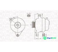 MAGNETI MARELLI ALTERNATOR 063731703010 FOR TOYOTA