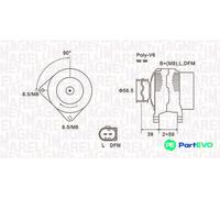 MAGNETI MARELLI ALTERNATOR 063731911010 FOR AUDI