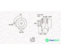 MAGNETI MARELLI ALTERNATOR 063731912010 FOR SKODA VW