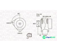 MAGNETI MARELLI ALTERNATOR 063731970010 FOR FORD