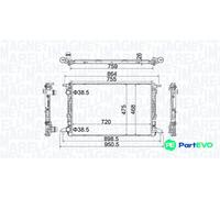 MAGNETI MARELLI ENGINE COOLING RADIATOR 350213208900 FOR AUDI VW