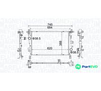 MAGNETI MARELLI ENGINE COOLING RADIATOR 350214400000 FOR FIAT JEEP