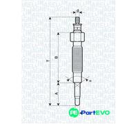 MAGNETI MARELLI GLOW PLUG 062900019304 FOR MITSUBISHI NISSAN HYUNDAI