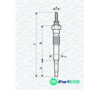 MAGNETI MARELLI GLOW PLUG 062900068304 FOR TOYOTA