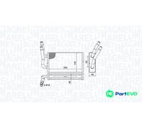 MAGNETI MARELLI INTERIOR HEATING HEAT EXCHANGER 350218450000