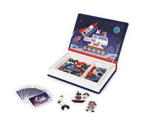 Janod - Magneti'Book Universe - 70 - Part Educational Magnetic Game Teaches Fine Motor Skills and Imagination - Suitable for Ages 3 and Up, J02589, White