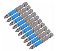 Magnetic 10pcs PZ2 50mm Pozi Drive 2 Impact Duty Screwdriver Drill Bits Set S2 Steel