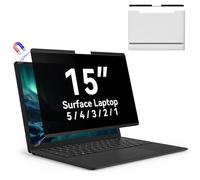 Magnetic 15 Inch Surface Laptop 5 Privacy Screen for Microsoft Surface Laptop 5/4/3/2/1, Removable Anti-Spy Filter Black Security Film, Anti Blue Light Filter Reusable Shield, Matte Bubble Free Guard