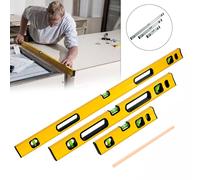 MAGNETIC 3 PIECE BUILDERS BUILDING SPIRIT LEVEL SET - 300, 600, 1000mm Hinsinc Yellow One Size