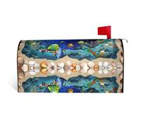 Magnetic 3d Underwater World Dolphin Print Mailbox Cover,Durable Stylish Mailbox Covers,Waterproof Easy To Install For All Seasons