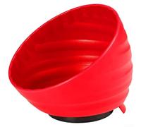 Magnetic 6 Inch Bowl Base for Auto Repair Parts Storage Tool with Double Sided Adsorption Design Providing Wide Opening for Easy Access and Handling of Small Hardware (Red)