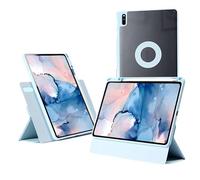 Magnetic 720 Rotation Case Suitable For Huawei MatePad 12X Air 12 BKY-W00 W10 2024 Clear Acrylic Cover With Pencil Holder(Sky Blue,MatePad Air 12)