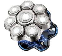 Magnetic 7d Head Shaver Replacement Blades Silver Replacement Blades for ElectriBrite Freebird Grooming Kensen ROSSIFUR Lovcoyo Gisaae Bazivve Head Shaver Replacement Heads(silver 7Magnetic)