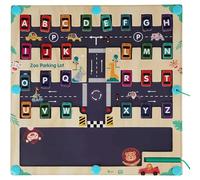 Magnetic ABC Parking Board, 2025 New Wooden Magnetics Alphabets Maze Letter Puzzle Board, Corresponding to The 26 Letters of The English Alphabet Good Gift, for 3-6 Year Old Kids (1pc)
