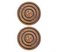 Magnetic Acacia Wood Trivets 2 Pack, Heat Resistant Pot Holders with | Silicone Rings for Hot Pans, Non-Slip Kitchen Mats for Countertop Protection, Easy Storage on Fridge, Brown, 8 Inch