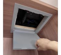 Magnetic Access Hatch for Ceiling or Wall Waterproof Service Door with Push Button 9x20in (23x50cm) Gray - for Easy Installation and Maintenance