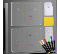 Magnetic Acrylic Calendar for Fridge Monthly & Weekly 2 Set,12"x16" 6