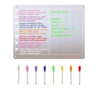 Magnetic Acrylic Dry Erase Board Clear Planner for Fridge | Premium transparent acrylic magnetic board, reusable dry erase surface for meal planning & office organisation 30x40cm C