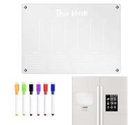 Magnetic Acrylic Refrigerator - Transparent Surface, Reusable Writing Panel, Transparent Design Plate, Marker Friendly Calendar | Ideal For Kitchen Notes, Grocery Planning, Family Tray