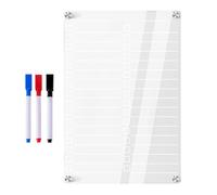 Magnetic Acrylic Whiteboard - Clear Fridge Planner, Kitchen Whiteboard Memo Pad | Clear Fridge Message Organizer, Office Programs Board