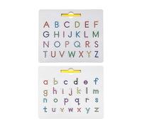 Magnetic Alphabet Board, Double Sided Learning Toy, Educational Magnetic Writing Toy, Magnet Bead Tablet Pad, Interactive Letter Practice Tool, for Kids, Boys, Girls, Classroom Set