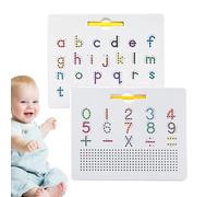 Magnetic Alphabet Board | Stem Learning Tracing - 2-in-1 Steel Ball Drawing Magnet Bead Tablet Pad | Magnets Practicing Education Toys Toy Letters Writing Practice Letter Recognition Fine Motor Ski