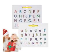 Magnetic Alphabet Tracing Board - 2 In 1 Double Sided Learning Writing Playboard, Letter Bead Display, Educational Preschool Fine Motor Skill Toy | For Kids Ages 3+