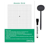 Magnetic Amsler Grid Eye Test Chart for Macular Degeneration Monitoring & Glaucoma Patients, Dry Erase Vision Tracker Kit with Eye Occluder & Marker, for Age-Related Macular Degeneration