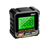Magnetic Angle Finder, Digital Angle Gauge, Alignment Level Tool, 4 Side Strong Magnetic Built in Level Indicator for Construction, Electrical Installation, 2.56x2.56x1.26 Inches